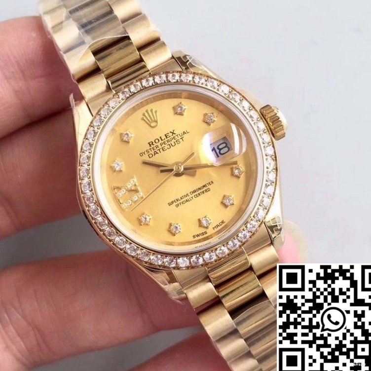 Lady Champagne 28MM Datejust Rolex 279138RBR Gold Dial Yellow 0428